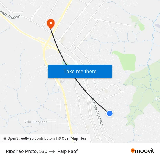 Ribeirão Preto, 530 to Faip Faef map