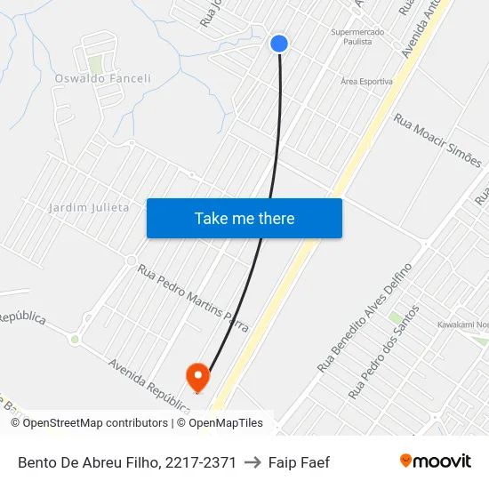 Bento De Abreu Filho, 2217-2371 to Faip Faef map