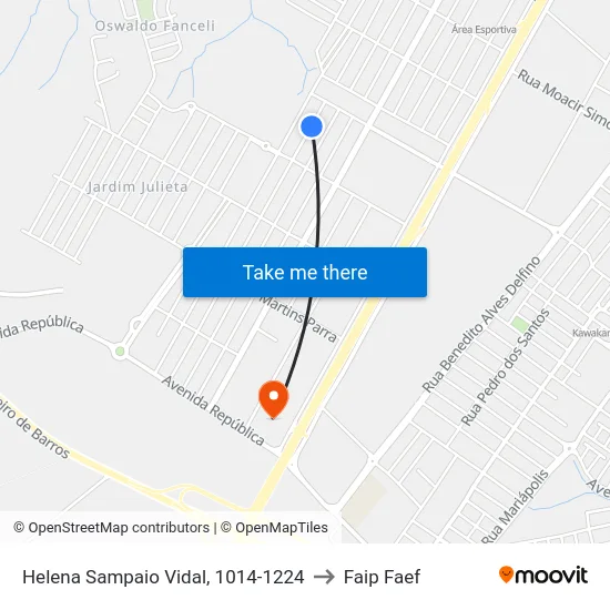 Helena Sampaio Vidal, 1014-1224 to Faip Faef map