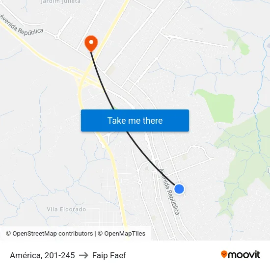 América, 201-245 to Faip Faef map