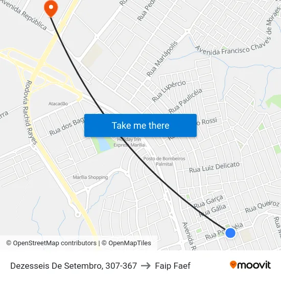 Dezesseis De Setembro, 307-367 to Faip Faef map