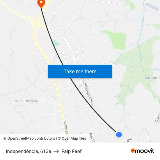 Independência, 613a to Faip Faef map
