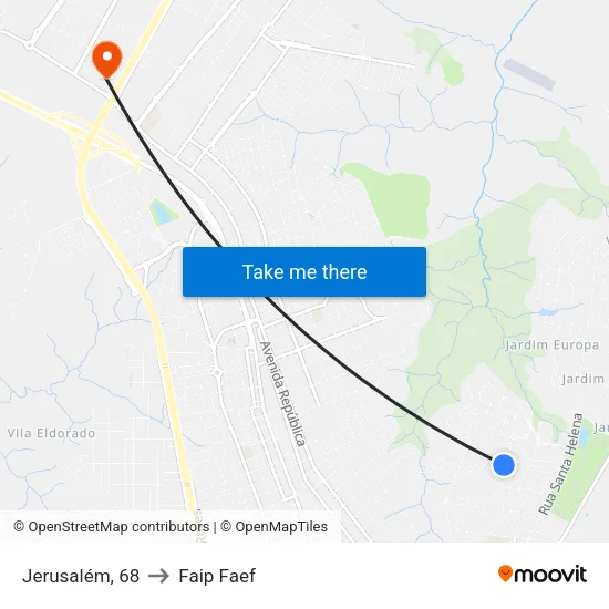 Jerusalém, 68 to Faip Faef map