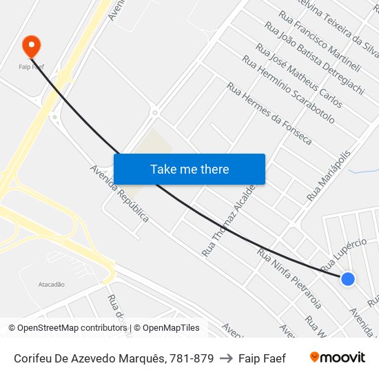 Corifeu De Azevedo Marquês, 781-879 to Faip Faef map