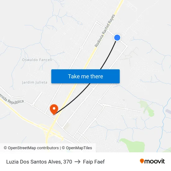 Luzia Dos Santos Alves, 370 to Faip Faef map