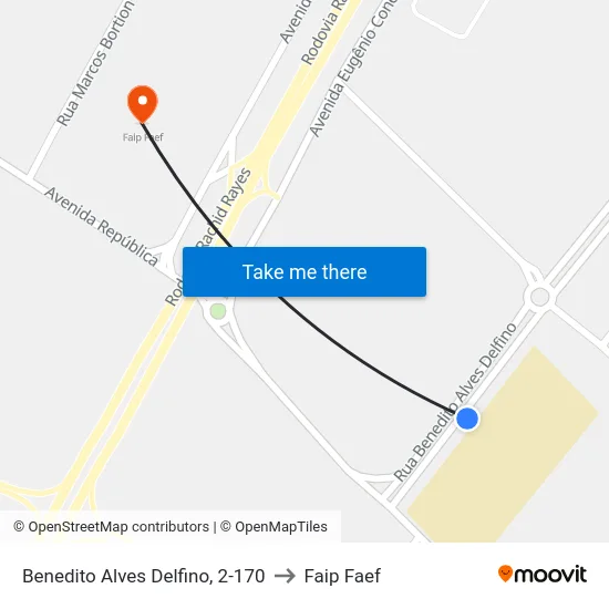 Benedito Alves Delfino, 2-170 to Faip Faef map