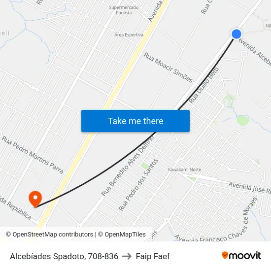 Alcebíades Spadoto, 708-836 to Faip Faef map