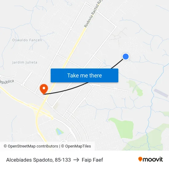 Alcebíades Spadoto, 85-133 to Faip Faef map