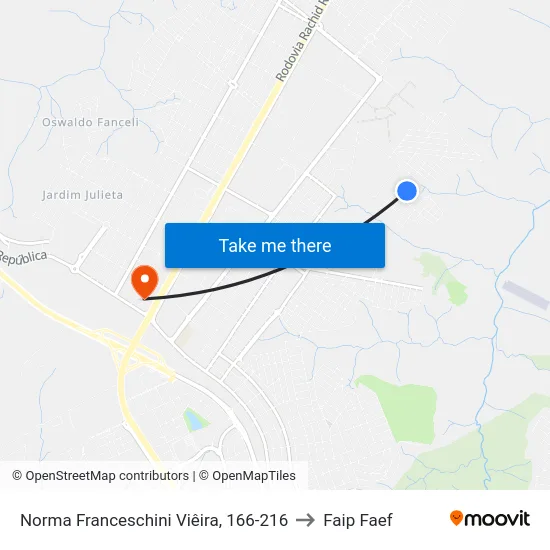 Norma Franceschini Viêira, 166-216 to Faip Faef map