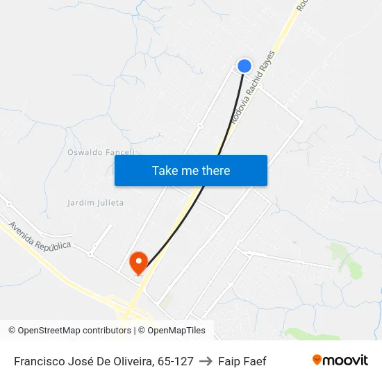 Francisco José De Oliveira, 65-127 to Faip Faef map