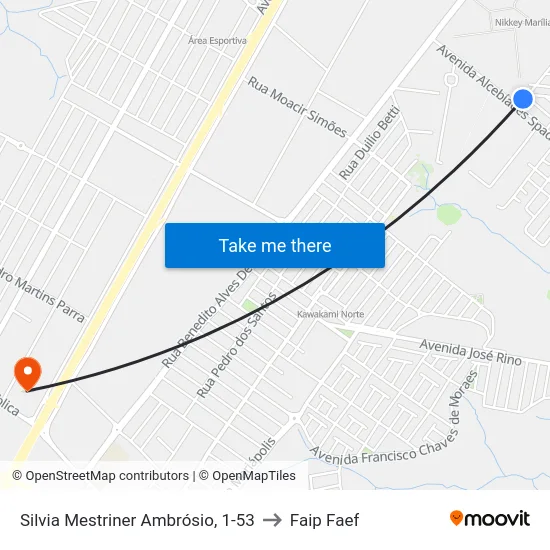 Silvia Mestriner Ambrósio, 1-53 to Faip Faef map