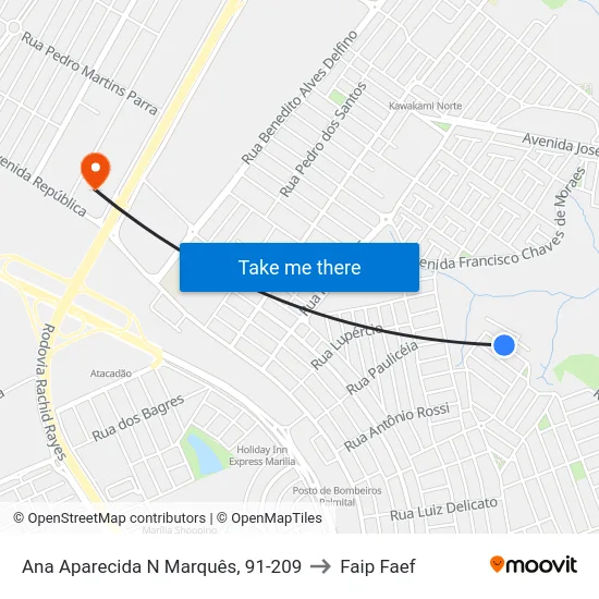Ana Aparecida N Marquês, 91-209 to Faip Faef map