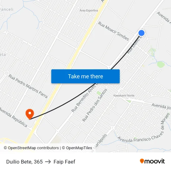 Duílio Bete, 365 to Faip Faef map