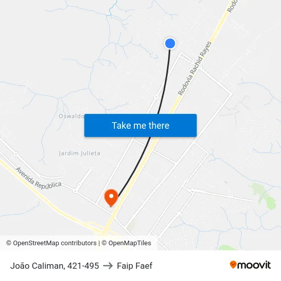 João Caliman, 421-495 to Faip Faef map