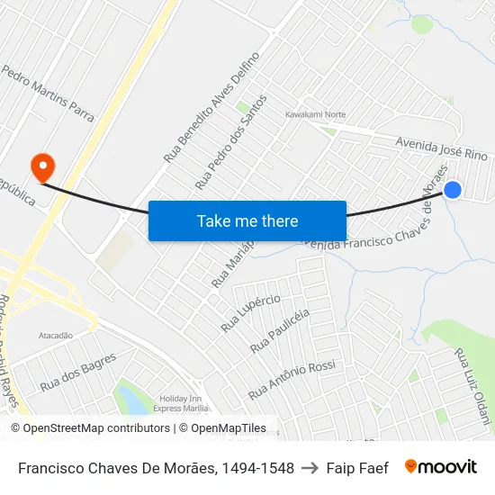 Francisco Chaves De Morães, 1494-1548 to Faip Faef map