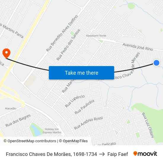 Francisco Chaves De Morães, 1698-1734 to Faip Faef map