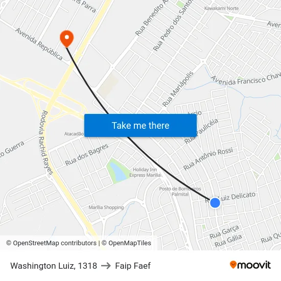 Washington Luiz, 1318 to Faip Faef map