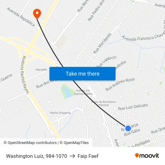 Washington Luiz, 984-1070 to Faip Faef map