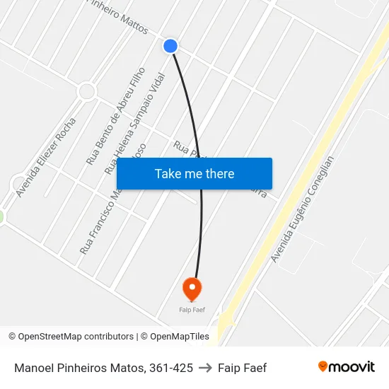 Manoel Pinheiros Matos, 361-425 to Faip Faef map