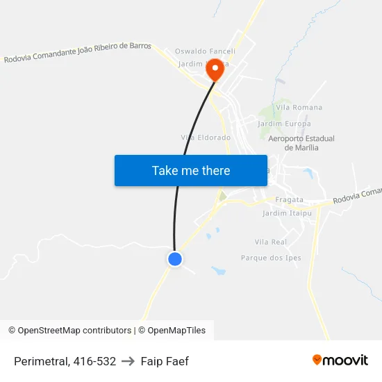 Perimetral, 416-532 to Faip Faef map