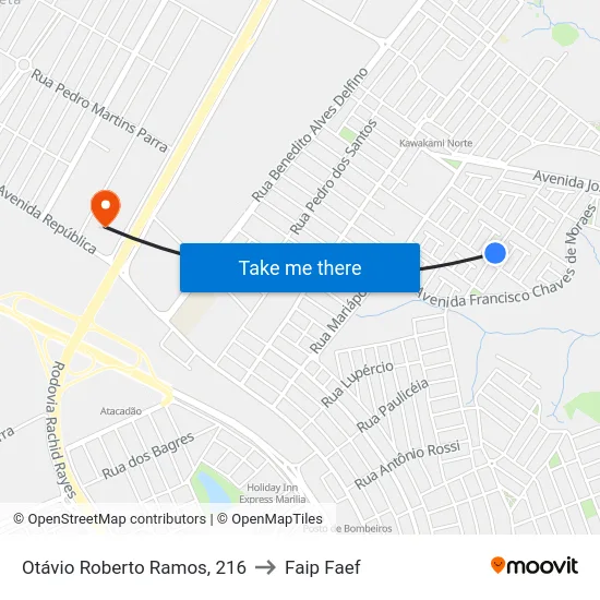 Otávio Roberto Ramos, 216 to Faip Faef map
