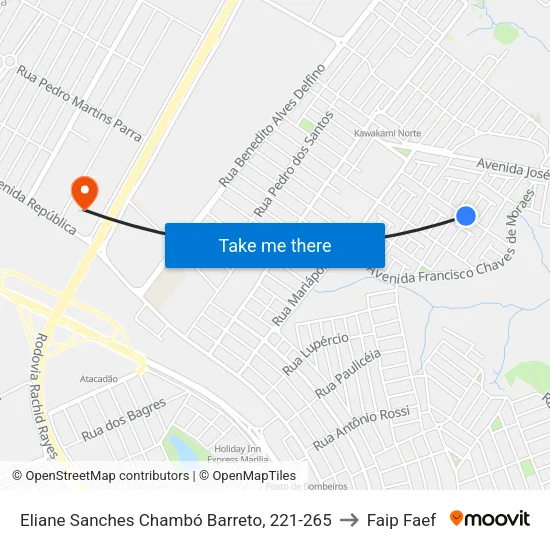 Eliane Sanches Chambó Barreto, 221-265 to Faip Faef map
