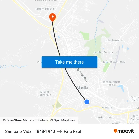 Sampaio Vidal, 1848-1940 to Faip Faef map