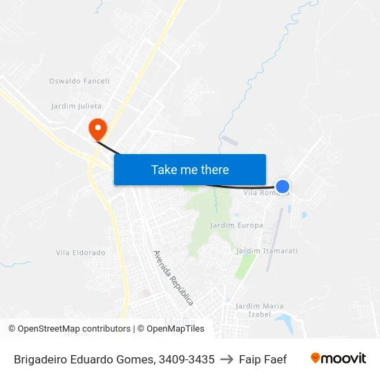 Brigadeiro Eduardo Gomes, 3409-3435 to Faip Faef map
