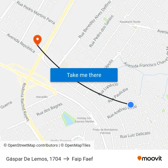 Gáspar De Lemos, 1704 to Faip Faef map