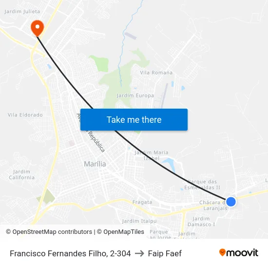 Francisco Fernandes Filho, 2-304 to Faip Faef map