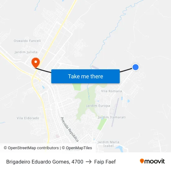 Brigadeiro Eduardo Gomes, 4700 to Faip Faef map
