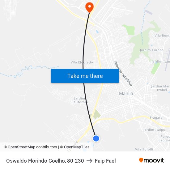 Oswaldo Florindo Coelho, 80-230 to Faip Faef map