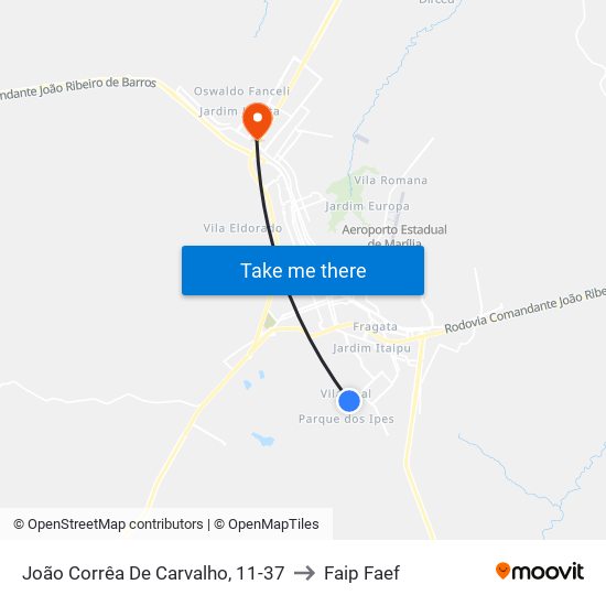 João Corrêa De Carvalho, 11-37 to Faip Faef map