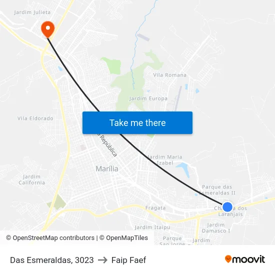 Das Esmeraldas, 3023 to Faip Faef map