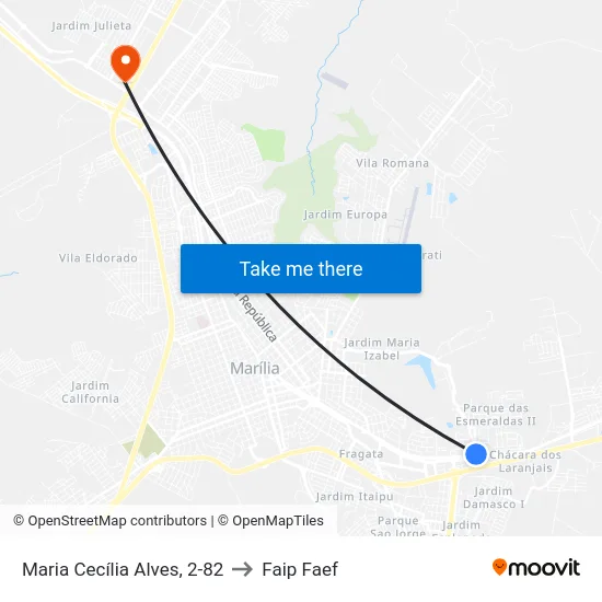 Maria Cecília Alves, 2-82 to Faip Faef map