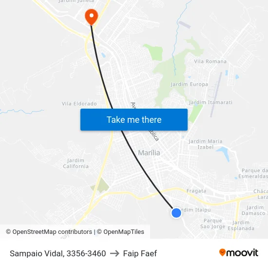 Sampaio Vidal, 3356-3460 to Faip Faef map