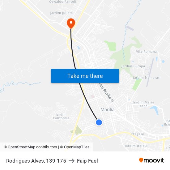 Rodrigues Alves, 139-175 to Faip Faef map