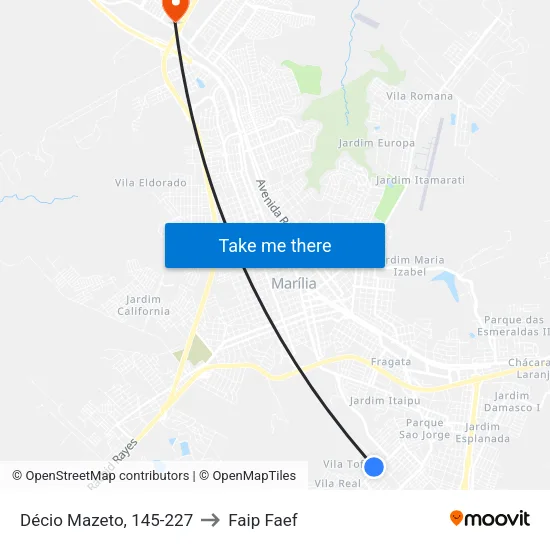 Décio Mazeto, 145-227 to Faip Faef map
