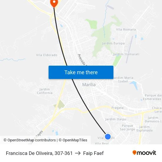 Francisca De Oliveira, 307-361 to Faip Faef map