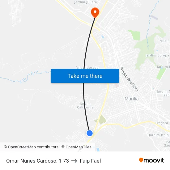 Omar Nunes Cardoso, 1-73 to Faip Faef map