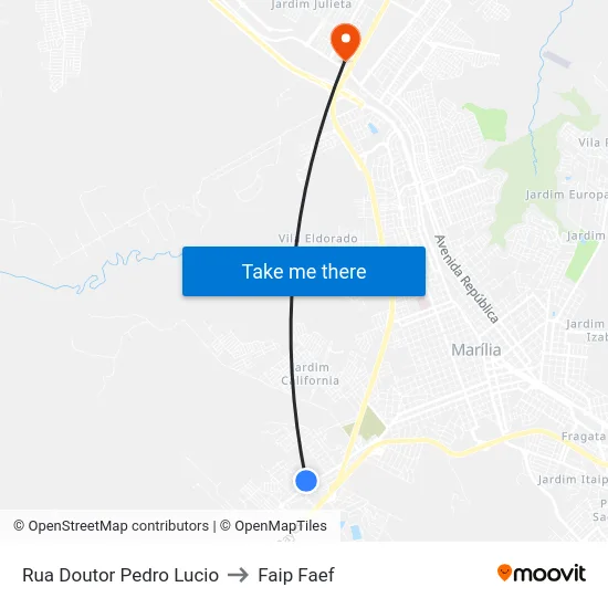 Rua Doutor Pedro Lucio to Faip Faef map