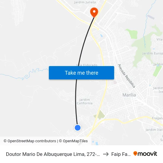 Doutor Mario De Albuquerque Lima, 272-316 to Faip Faef map