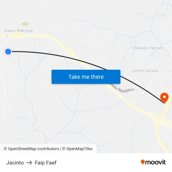 Jacinto to Faip Faef map