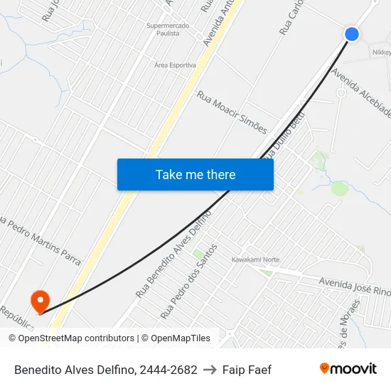 Benedito Alves Delfino, 2444-2682 to Faip Faef map