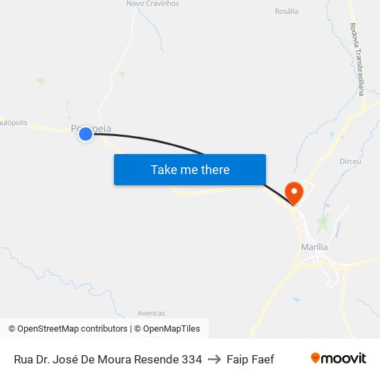 Rua Dr. José De Moura Resende 334 to Faip Faef map