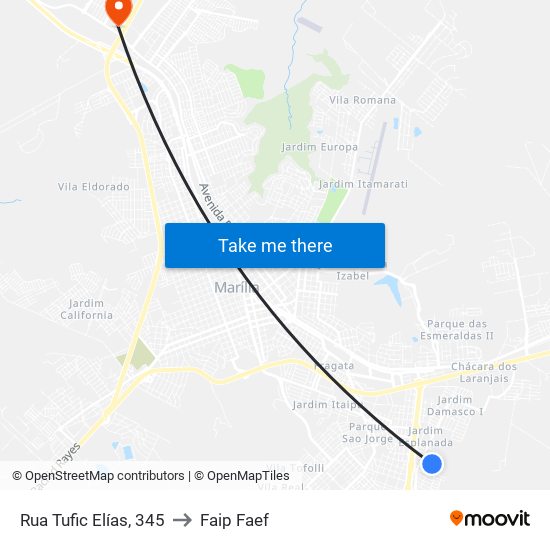 Rua Tufic Elías, 345 to Faip Faef map