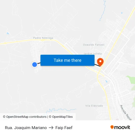 Rua. Joaquim Mariano to Faip Faef map