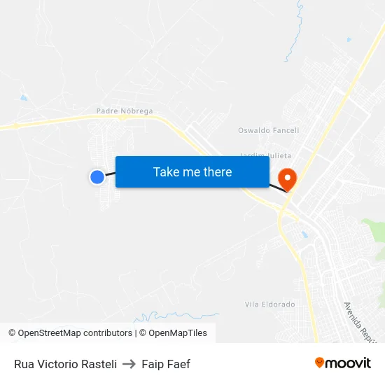 Rua Victorio Rasteli to Faip Faef map