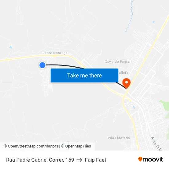 Rua Padre Gabriel Correr, 159 to Faip Faef map