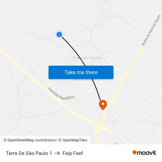 Terra De São Paulo 1 to Faip Faef map